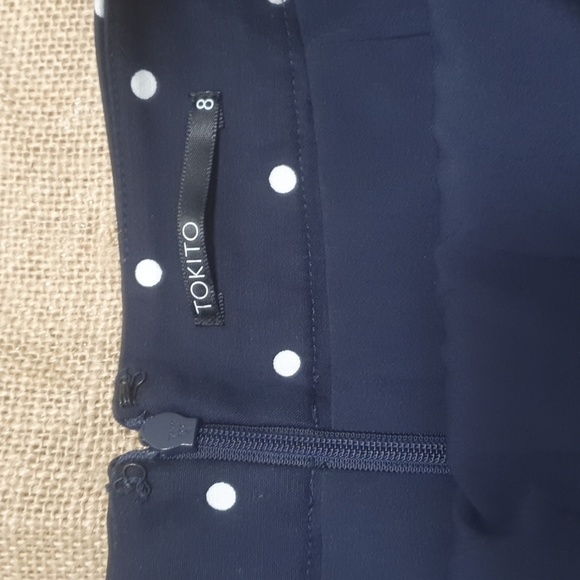 Tokito Size 8 Navy Blue and White Polka Dot Ruffle Skirt - Picture 3 of 5